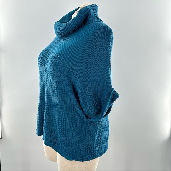 Coldwater Creek knit dolman sleeve sweater size 1X 18 blue teal turtleneck - Picture 7 of 11